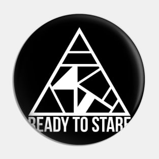 Ready to Stare - White Logo Pin