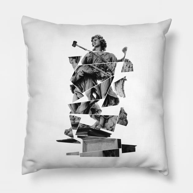 Deformed Statue 2 Pillow by MuskegonDesigns