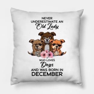 Never Underestimate An Old Woman Who Loves Cats And Was Born In December Pillow