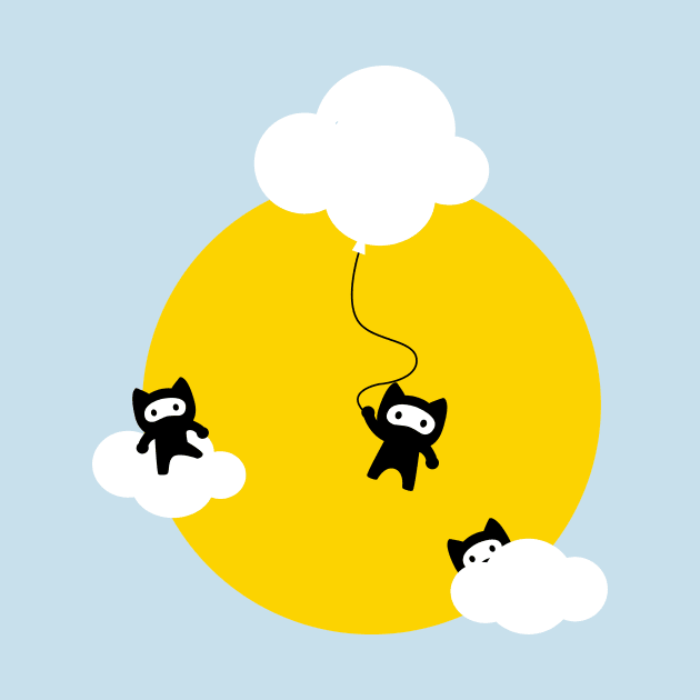 Ninja cats in the sky by EuGeniaArt