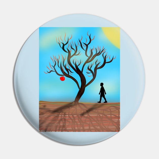 Apple Tree and Child Pin by ArtsyPieces