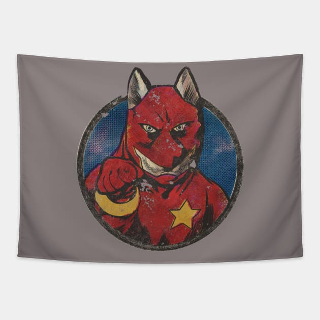 Golden Age Red Guarddog Tapestry by ThirteenthFloor