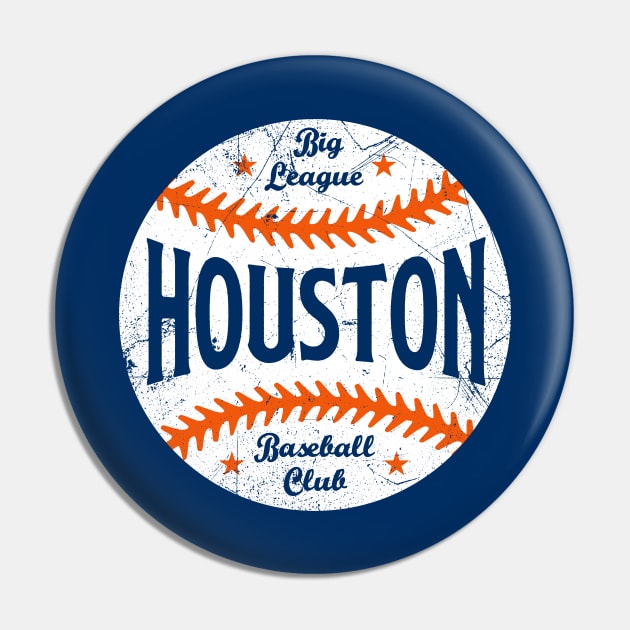 Houston Retro Big League Baseball - Navy Pin by KFig21