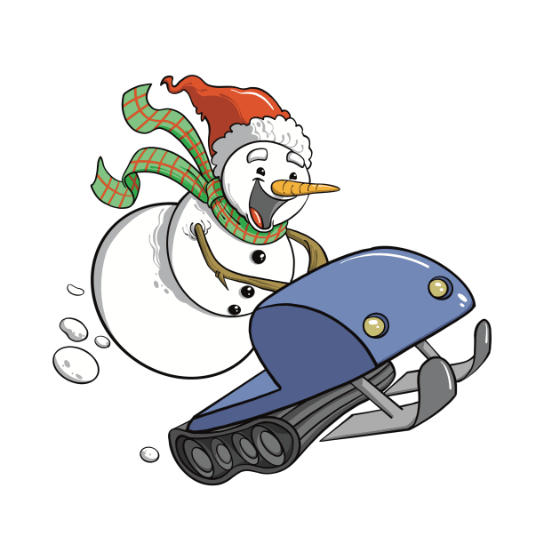 Snowman on Snowmobile by Narwhal-Scribbles