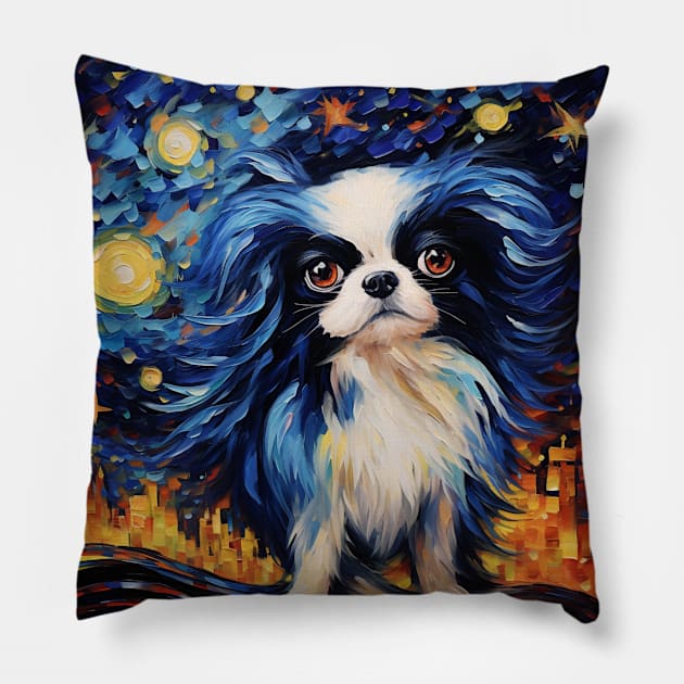 Japanese Chin at Night Pillow by NatashaCuteShop