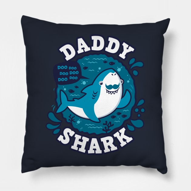 Daddy Shark (trace) Pillow by Olipop