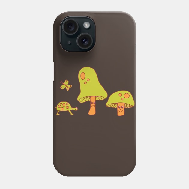 Smiling Mushroom Hippie Phone Case by FruitflyPie