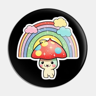 Trippy Kawaii Mushroom Pin