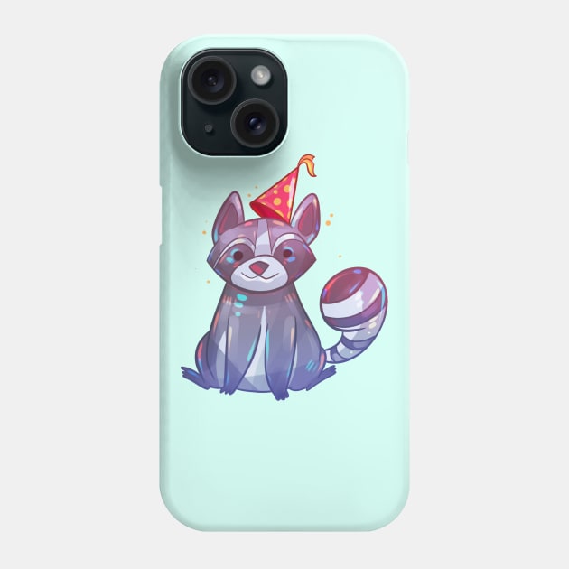 Party Animal Raccoon Phone Case by Claire Lin