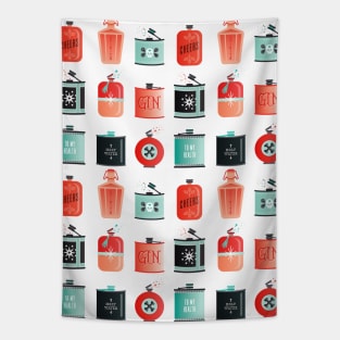 flasks red turquoise Tapestry