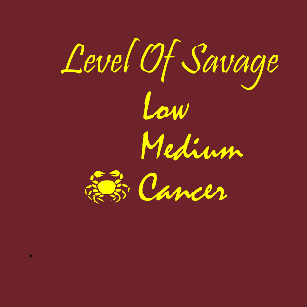 Level of savage low medium cancer, funny saying, gift idea by Rubystor