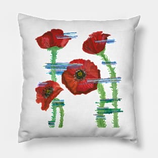 Poppy Flowers Pillow