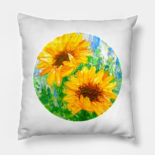 Sunflowers- Acrylic painting Pillow