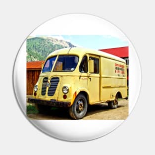 Old Yellow Vintage Delivery Van Pin