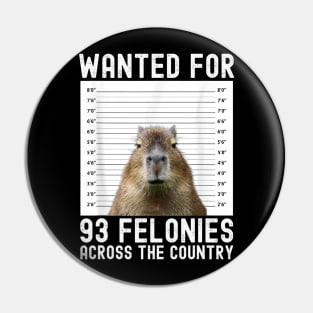 Capybara Mugshot Wanted Poster Meme Pin