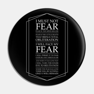 Fear Is The Mind Killer, Dune Litany Pin