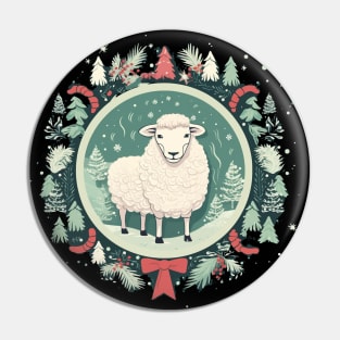 Sheep in Ornament, Love Farm Animals Pin