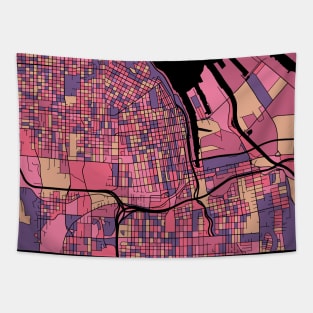 Tacoma Map Pattern in Purple & Pink Tapestry