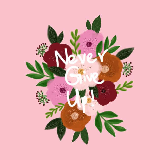 Never give up sticker by SanMade