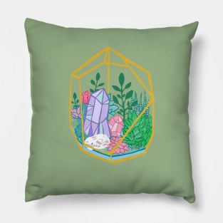 Pastel Goth Terrarium Crystals & Succulents Pillow