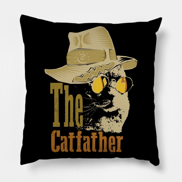 The Catfather funny cat dad Pillow by bakmed