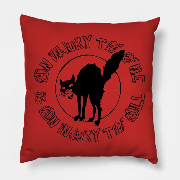 An Injury to One is An Injury to All - IWW Sabo-Tabby Pillow by SpaceDogLaika