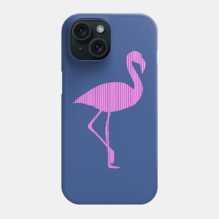 Pink Flamingo Silhouette with Pink Stripes Pattern Phone Case