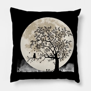 Moon cat graphic design Pillow