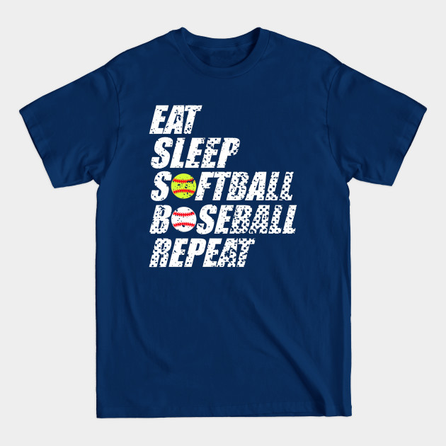 Disover Softball Baseball Repeat Shirt Cool Cute Gift Ball Mom Dad - Softball Baseball - T-Shirt