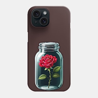 Rose in a jar Phone Case