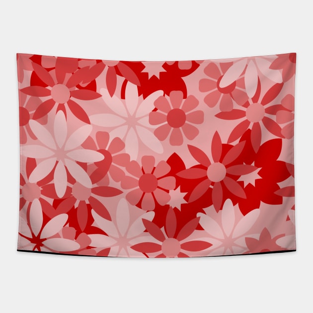 Floral pattern with leaves and flowers doodling style Tapestry by Eskimos