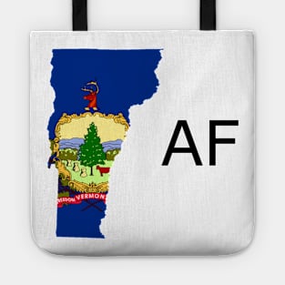 Vermont Flag State Outline AF (black) Tote