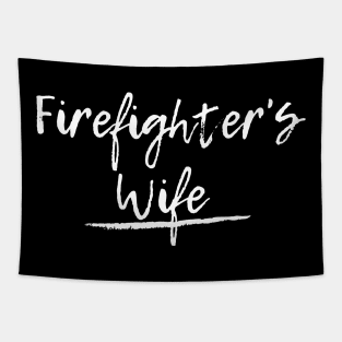 Firefighters Wife white text design Tapestry