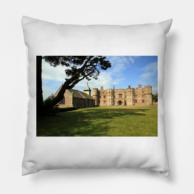 Croft Castle and St. Michael & All Angels Church Pillow by JohnDalkin