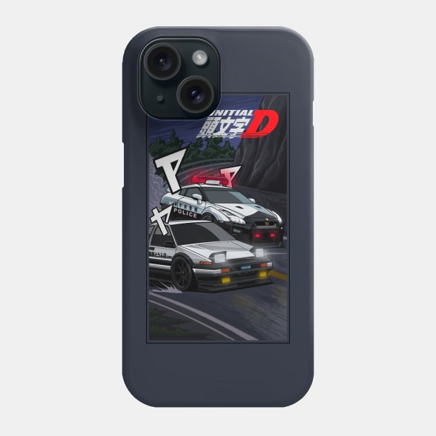 Police hunt for reckless behavior of initial-D Phone Case by Aiqkids Design