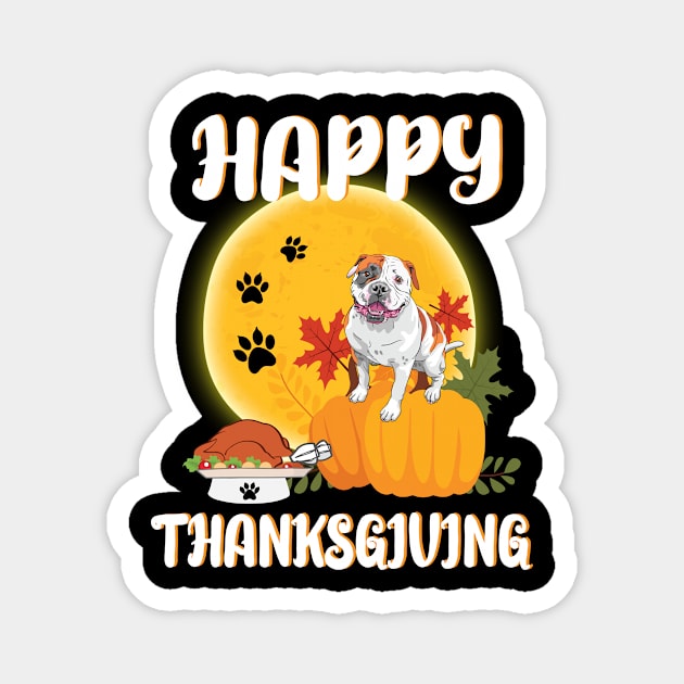 Catahoula Bulldog Seeing Turkey Dish Happy Halloween Thanksgiving Merry Christmas Day Magnet by Cowan79