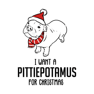 Funny Christmas Pitbull, Pittiepotamus for Christmas T-Shirt