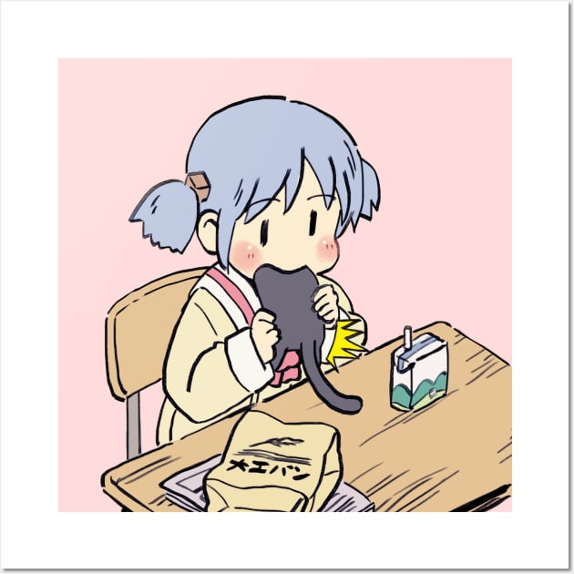 I draw that scene of mio eating sakamoto for lunch / funny nichijou face  meme - Anime Meme - Posters and Art Prints