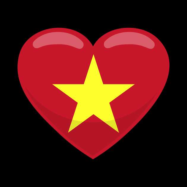 Vietnam Flag Heart by SunburstGeo