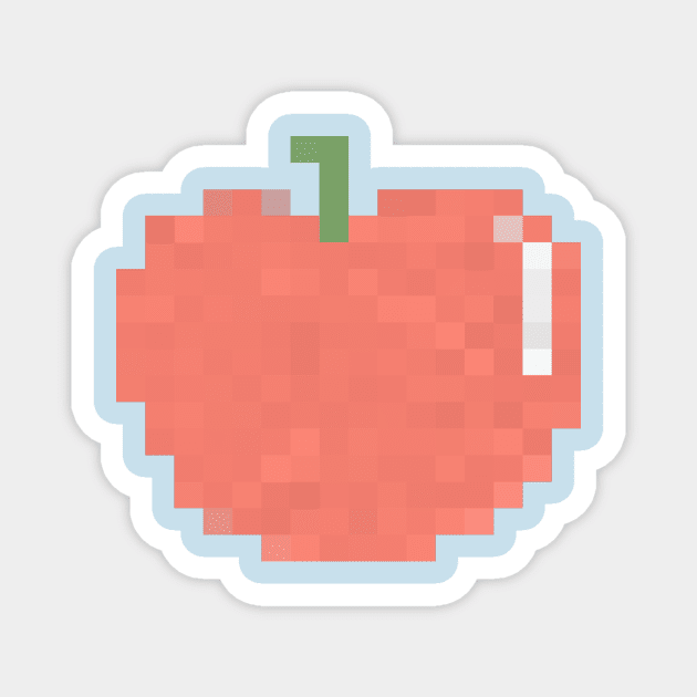 Red Apple Pixel Art Magnet by christinegames