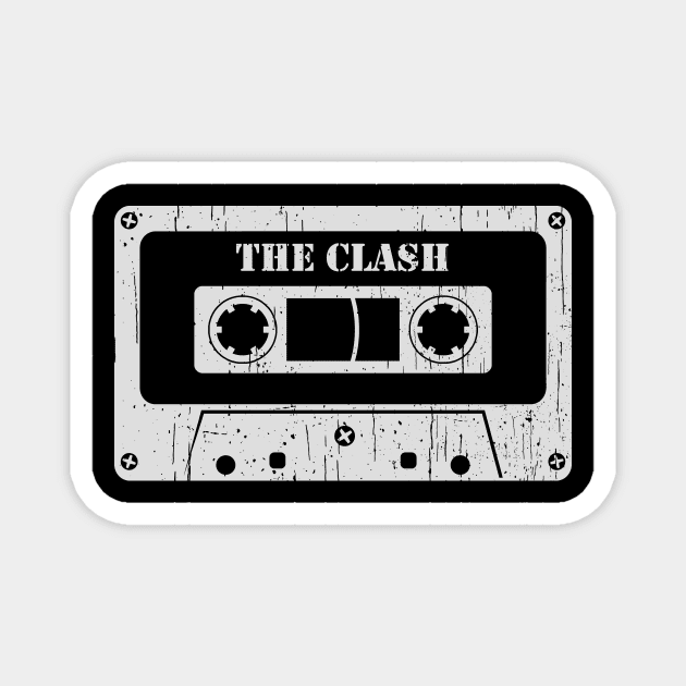 The Clash - Vintage Cassette White Magnet by FeelgoodShirt