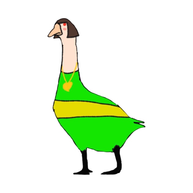 Chara from Undertale as a goose by The Fandom Geese