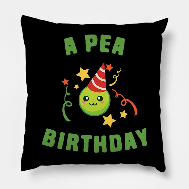 Funny Peas Happy Birthday Pun Pillow by Shirts That Bangs