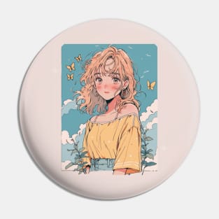 Dreamy female character Pin