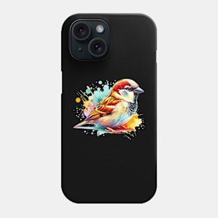 Watercolor House Sparrow Phone Case