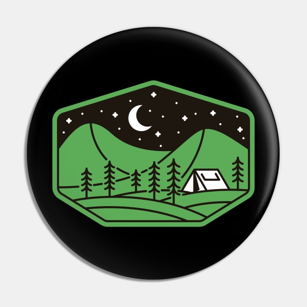 Green Camp Pin by quilimo