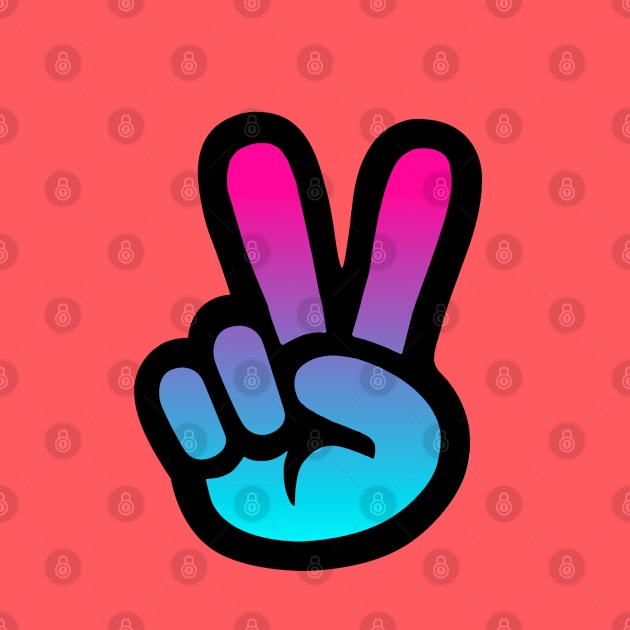 Tie Dye Peace Hand Sign by Trent Tides