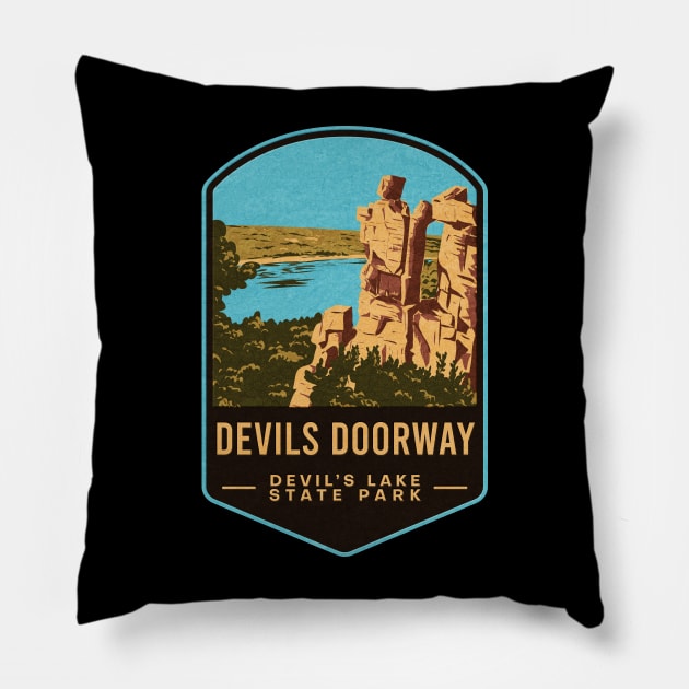 Devils Doorway Devil's Lake State Park Pillow by JordanHolmes