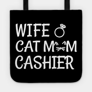 wife cat mom cashier Tote