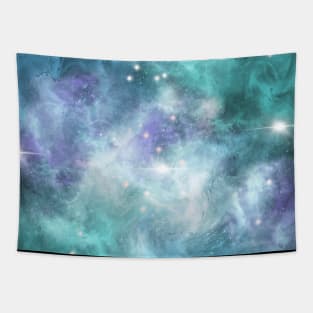 Blue Green Purple Star Nebula Space Galaxy Universe Tapestry